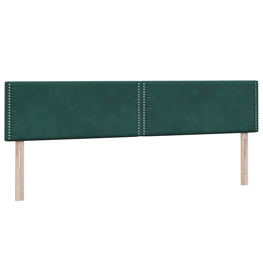 sötétzöld bársony rugós ágy matracokkal 180x220 cm