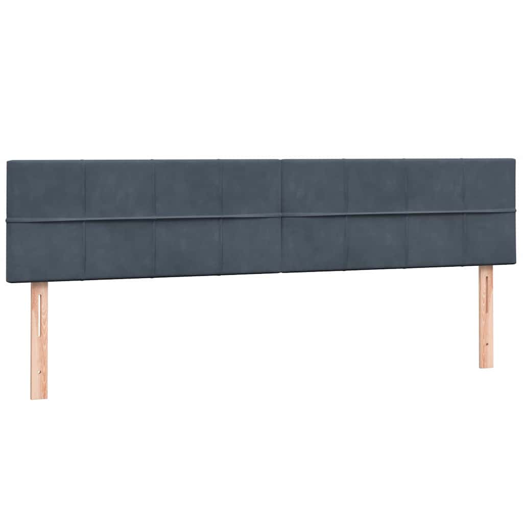 sötétszürke bársony rugós ágy matraccal 180x210 cm
