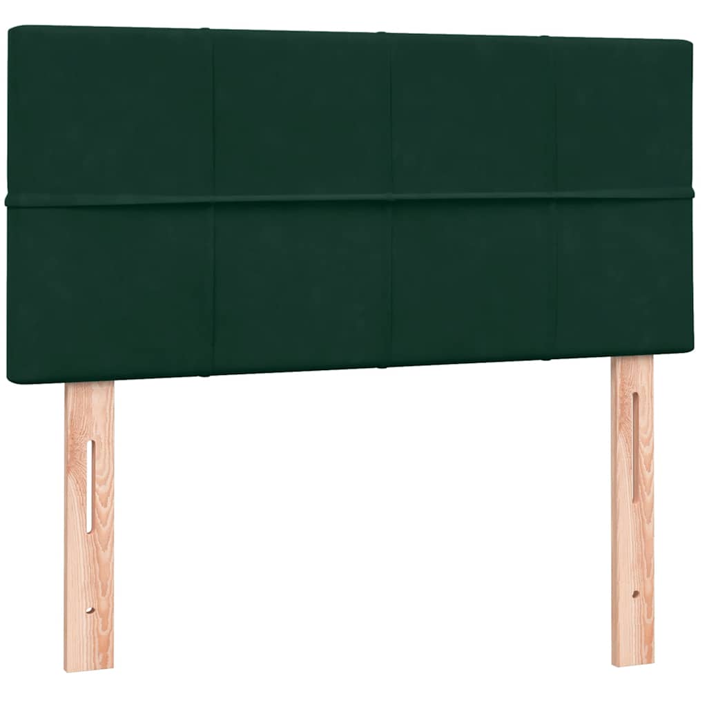 sötétzöld bársony rugós ágy matraccal 80x220 cm