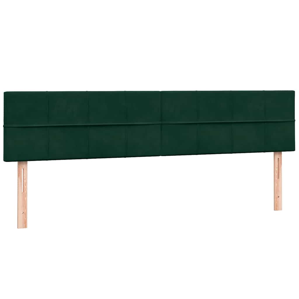 sötétzöld bársony rugós ágy matracokkal 180x220 cm