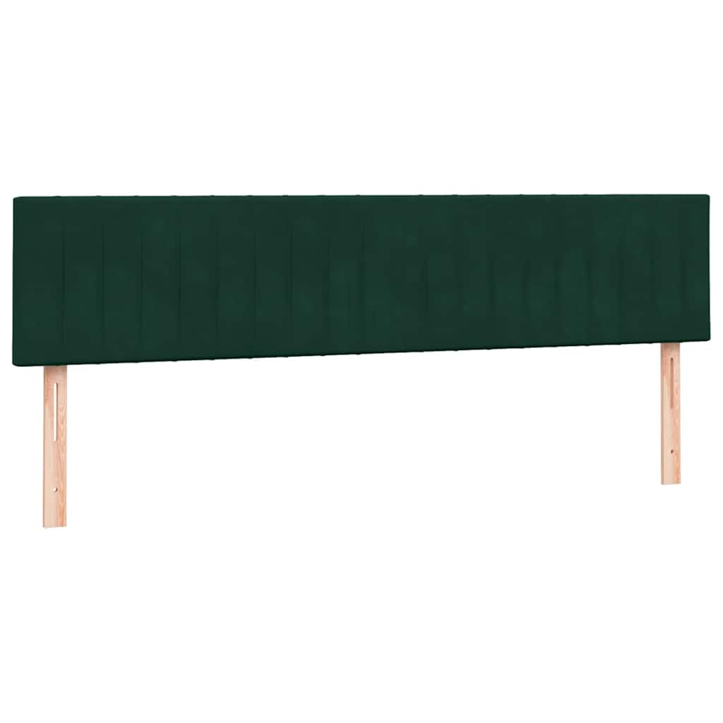 sötétzöld bársony rugós ágy matracokkal 180x220 cm