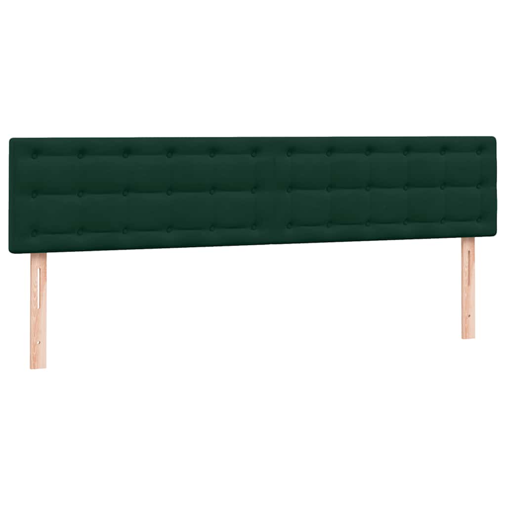 sötétzöld bársony rugós ágy matracokkal 180x220 cm