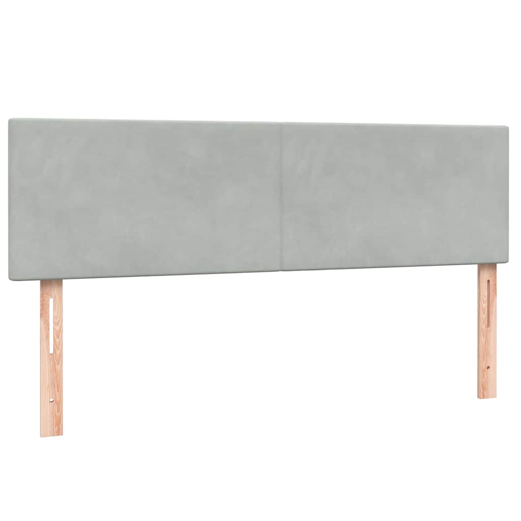 világosszürke bársony rugós ágy matraccal 160x210 cm