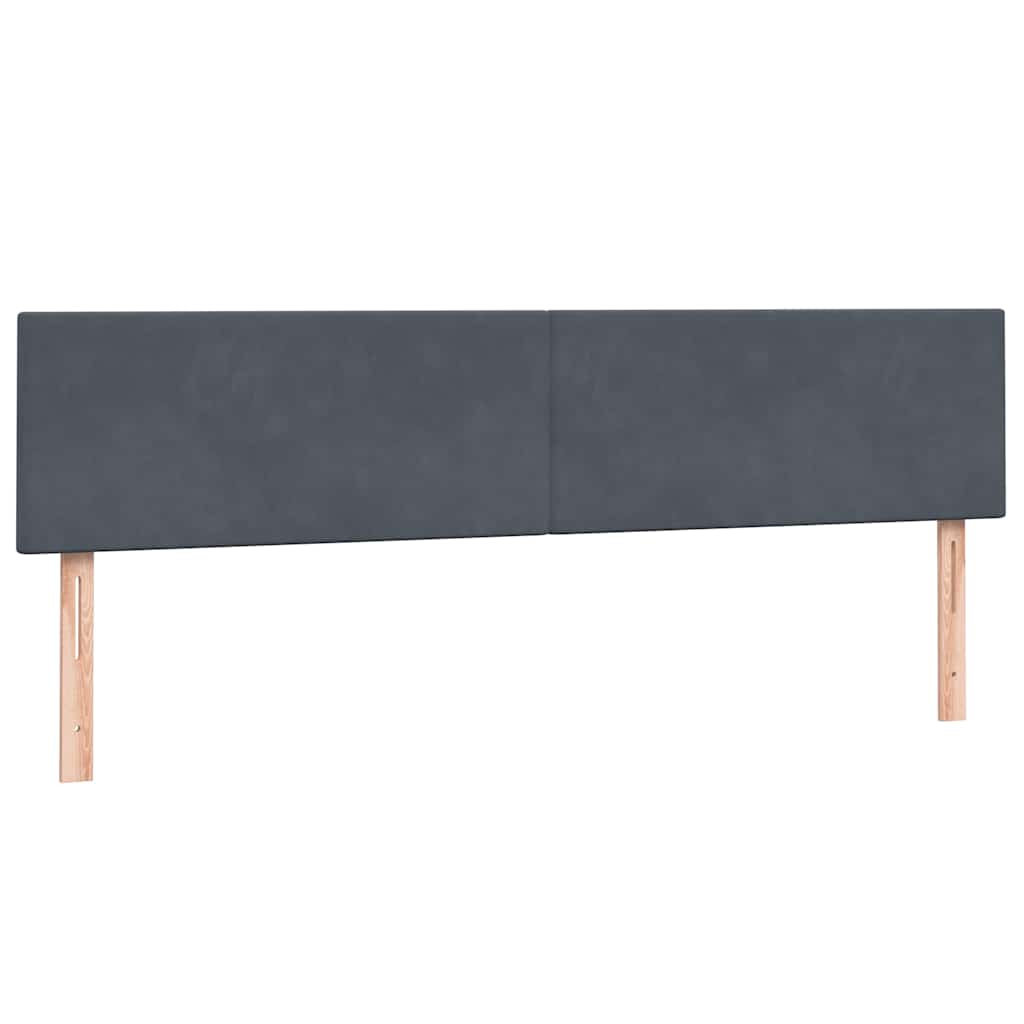 sötétszürke bársony rugós ágy matraccal 180x210 cm