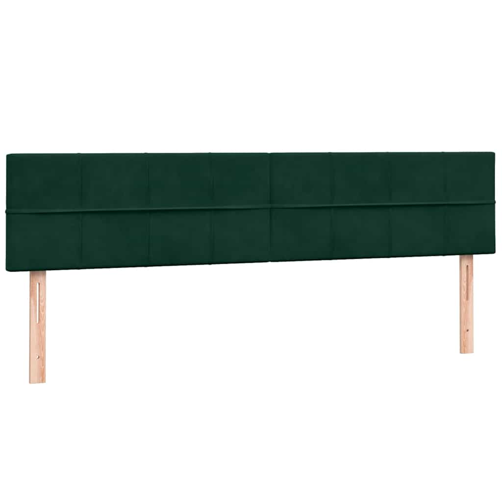 sötétzöld bársony rugós ágy matraccal 180x220 cm