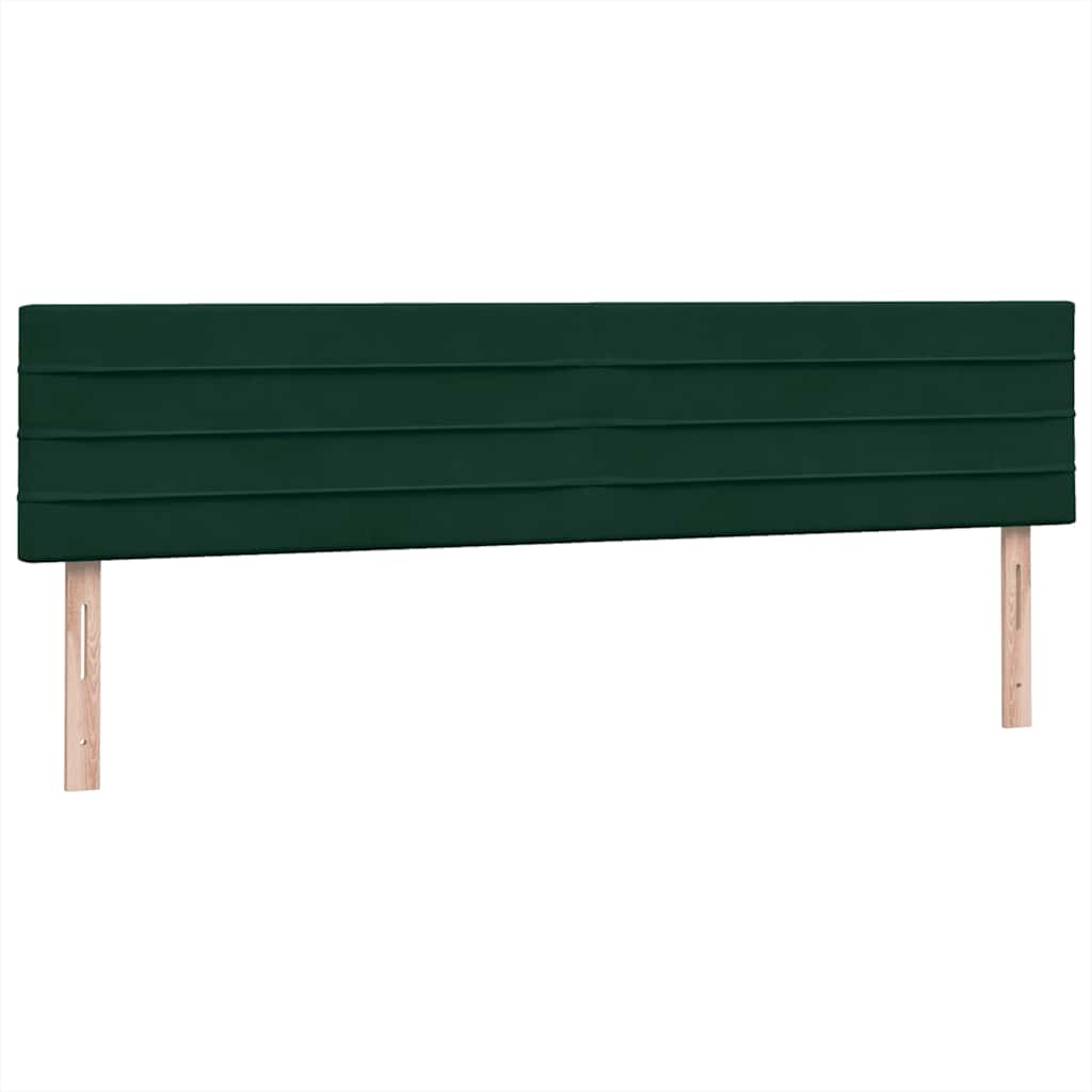 sötétzöld bársony rugós ágy matraccal 180x220 cm