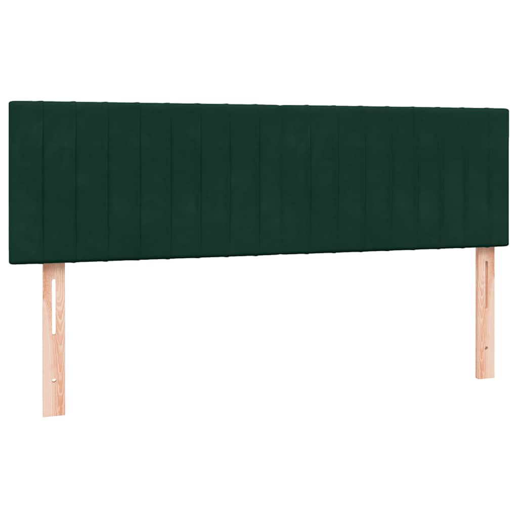 sötétzöld bársony rugós ágy matraccal 160x220 cm