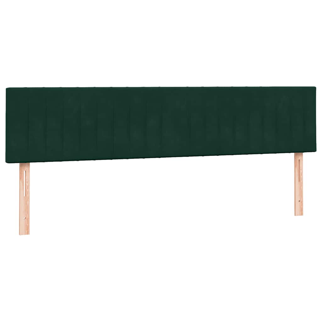 sötétzöld bársony rugós ágy matraccal 180x220 cm