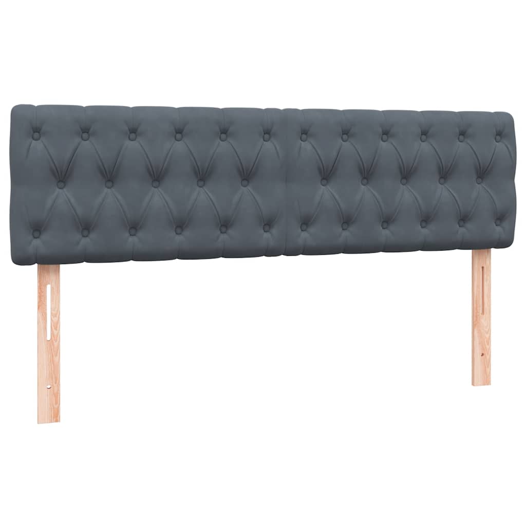 sötétszürke bársony rugós ágy matraccal 160x210 cm