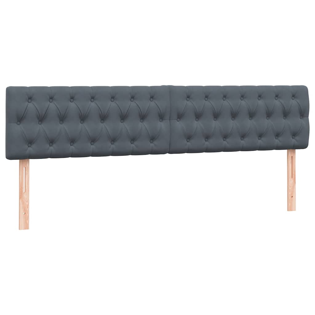 sötétszürke bársony rugós ágy matraccal 180x210 cm