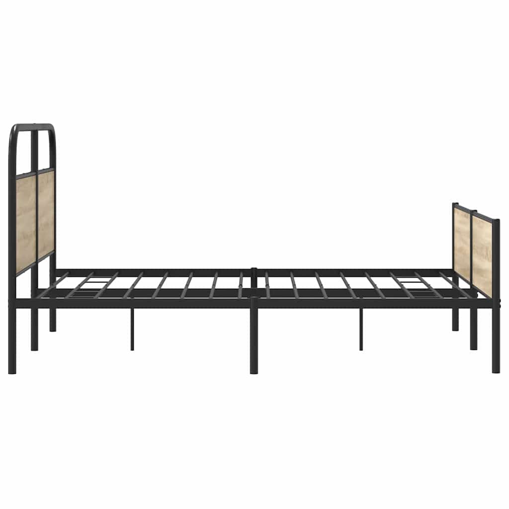 füstös tölgy színű fém ágykeret matrac nélkül 180 x 200 cm