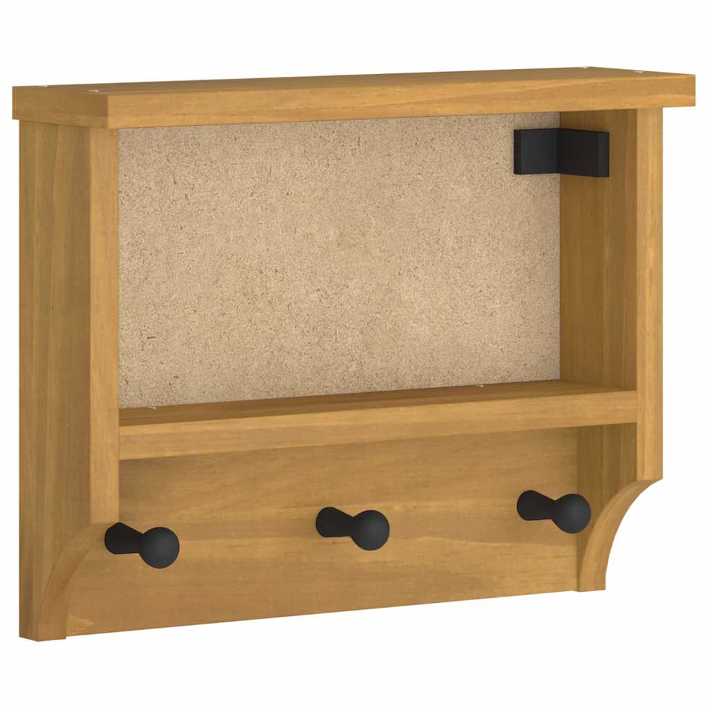 SANDNES tömör fenyőfa falra szerelt kabátállvány 45x12x35 cm