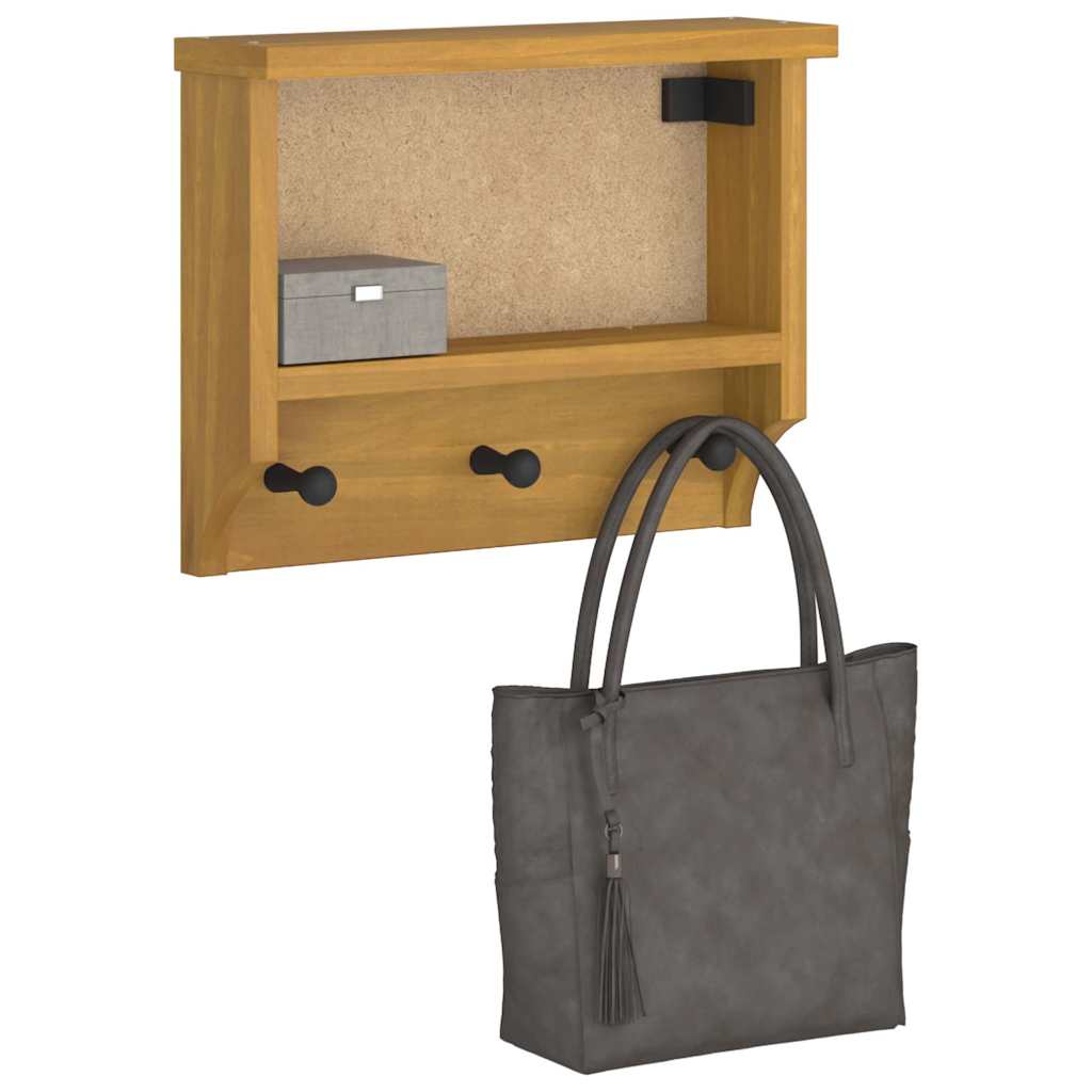 SANDNES tömör fenyőfa falra szerelt kabátállvány 45x12x35 cm