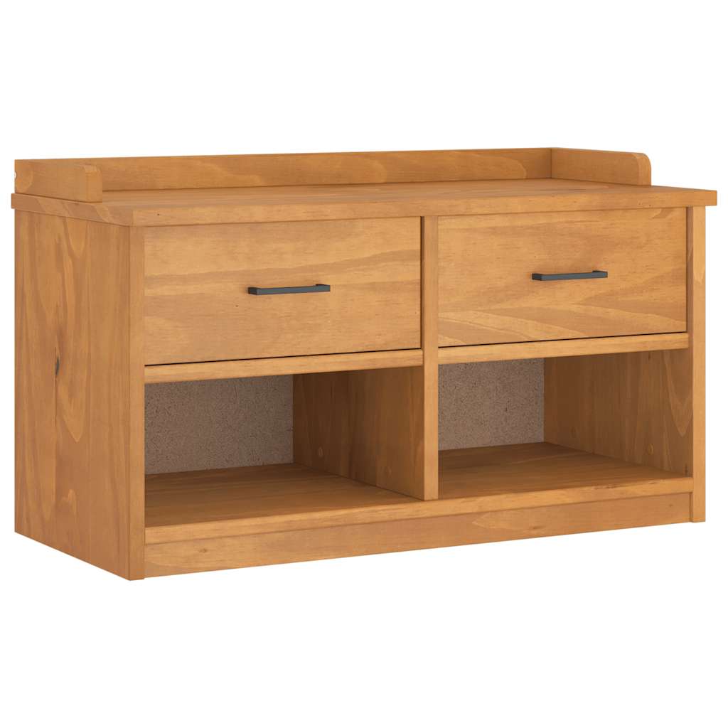 SANDNES tömör fenyőfa előszobapad 87x40x50 cm