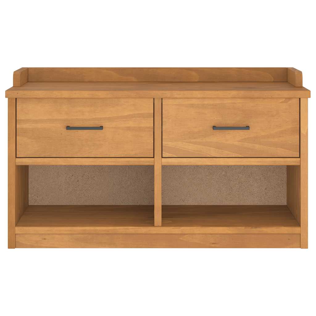 SANDNES tömör fenyőfa előszobapad 87x40x50 cm
