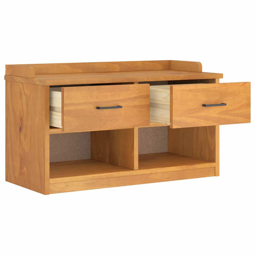 SANDNES tömör fenyőfa előszobapad 87x40x50 cm