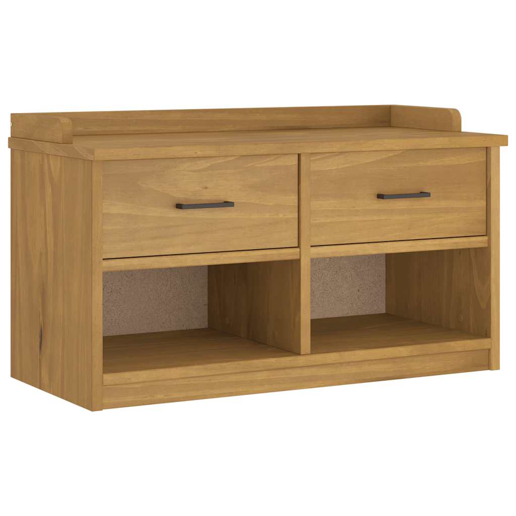 SANDNES tömör fenyőfa előszobapad 87x40x50 cm