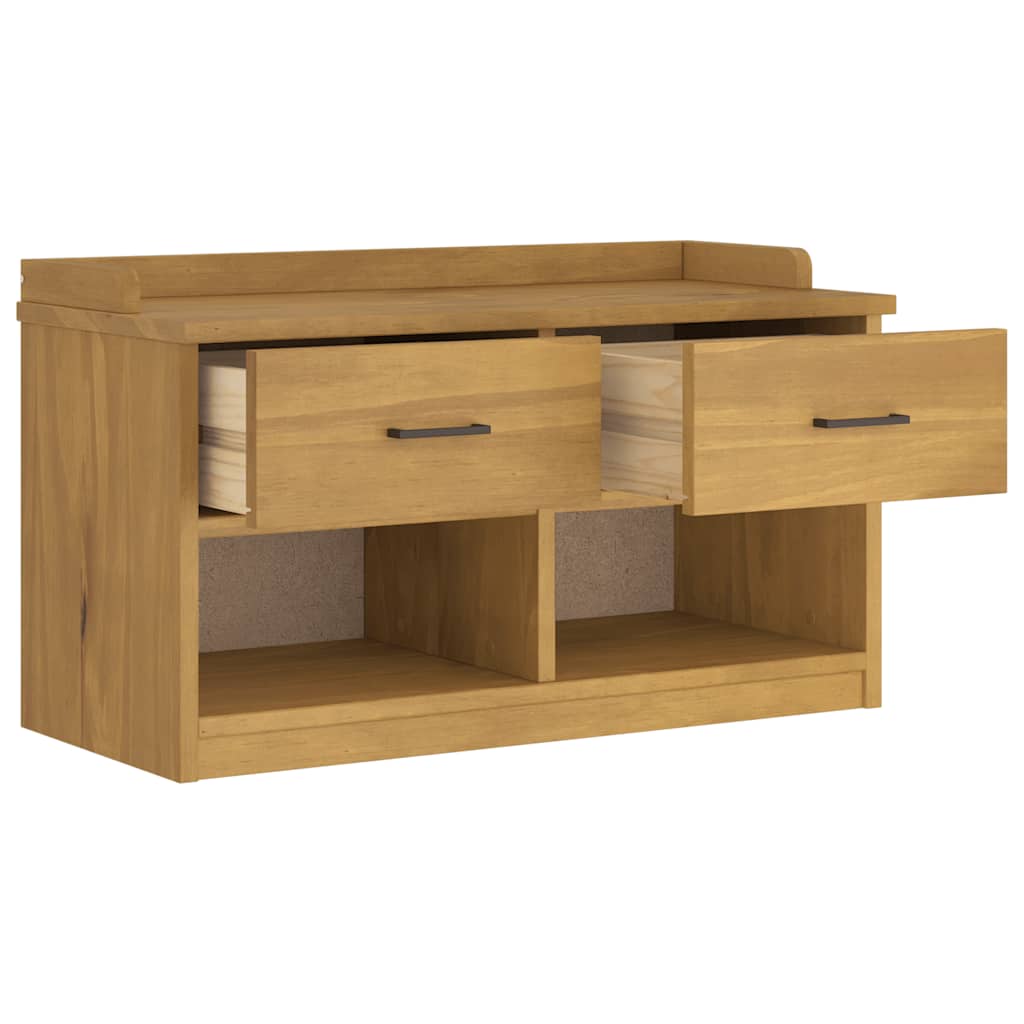SANDNES tömör fenyőfa előszobapad 87x40x50 cm