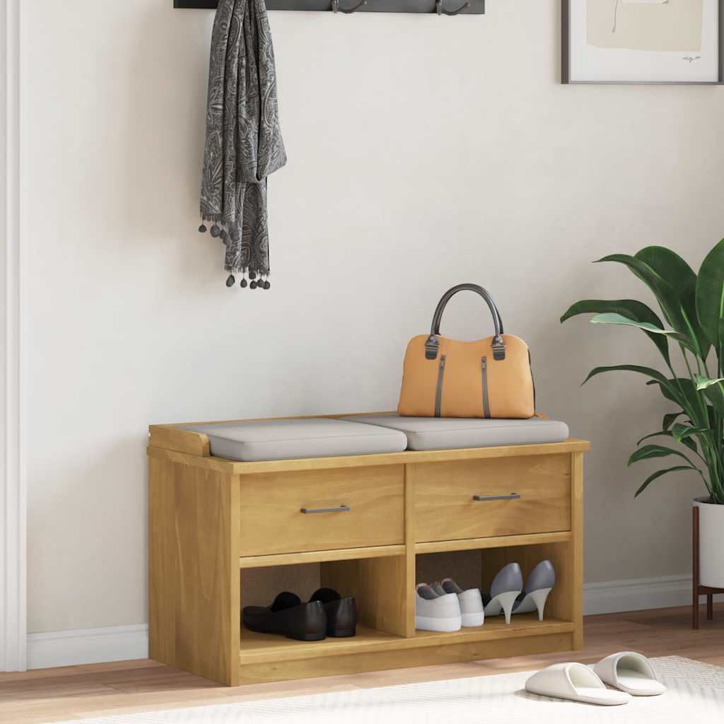 SANDNES tömör fenyőfa előszobapad 87x40x50 cm