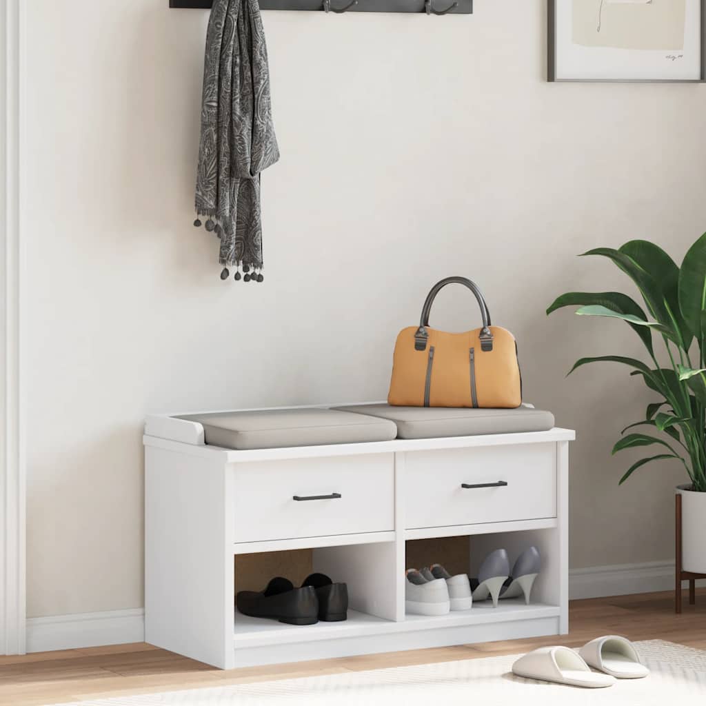 SANDNES fehér tömör fenyőfa előszobapad 87x40x50 cm