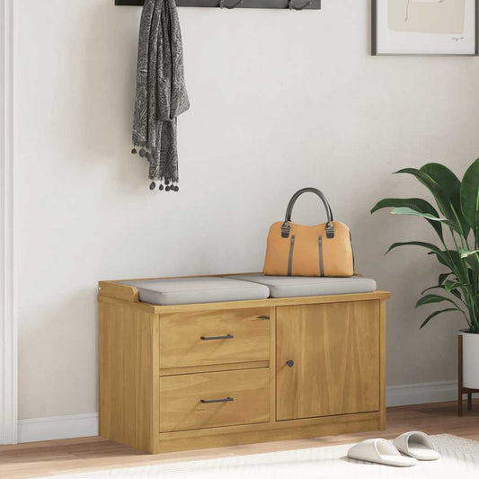 SANDNES tömör fenyőfa előszobapad 87x40x50 cm