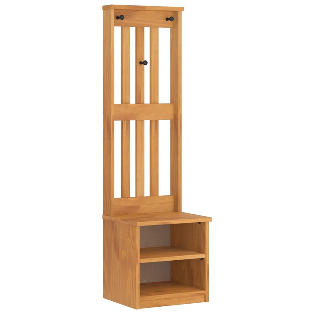 SANDNES tömör fenyőfa előszobafa 45x40x159,5 cm