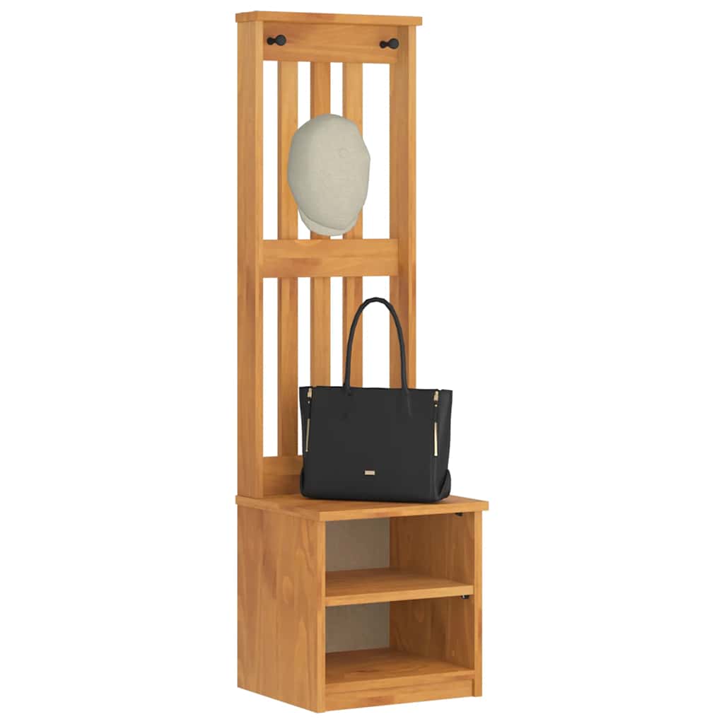 SANDNES tömör fenyőfa előszobafa 45x40x159,5 cm