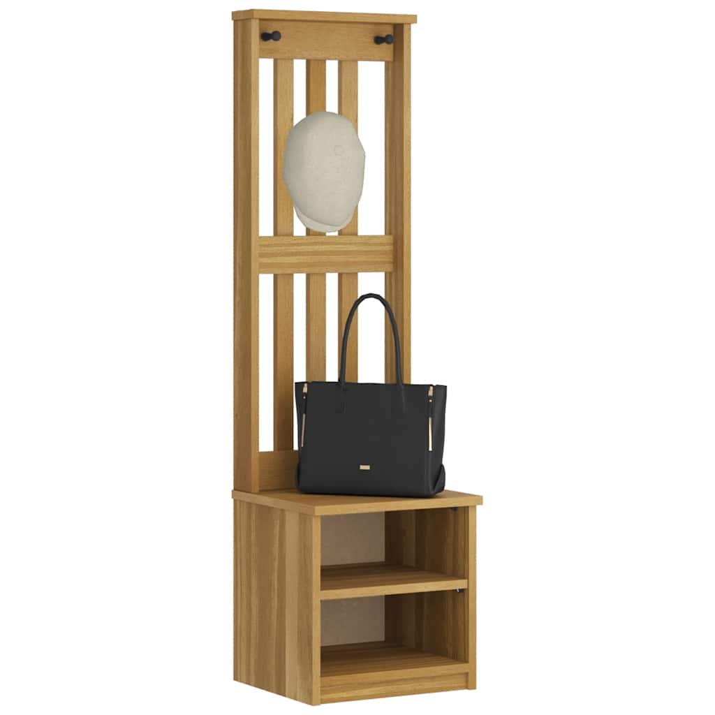 SANDNES tömör fenyőfa előszobafa 45x40x159,5 cm