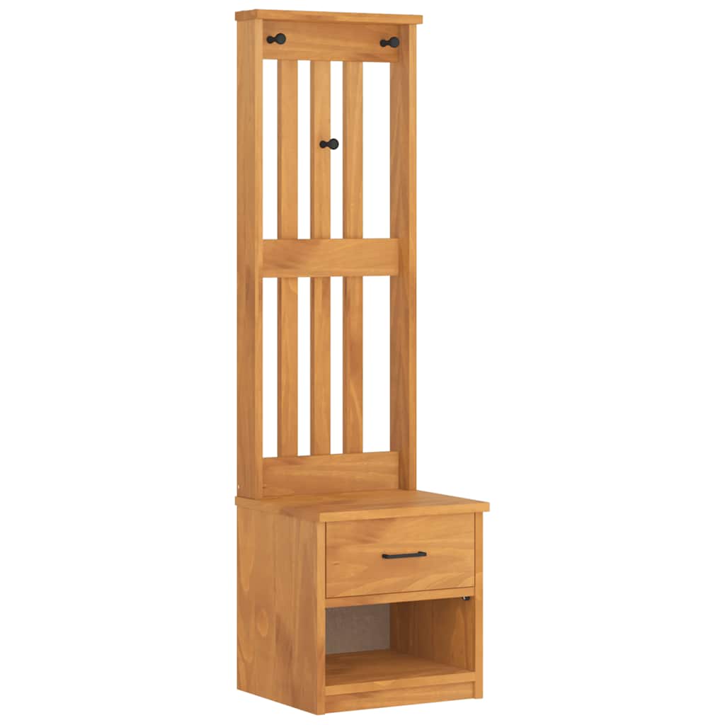 SANDNES tömör fenyőfa előszobafa 45x40x159,5 cm