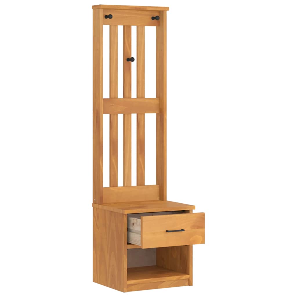 SANDNES tömör fenyőfa előszobafa 45x40x159,5 cm