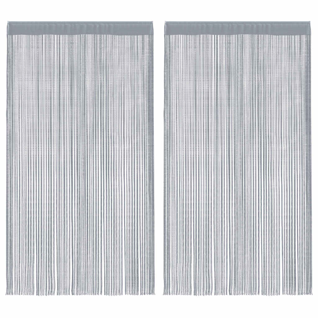 2 db világosszürke zsinórfüggöny 100 x 250 cm