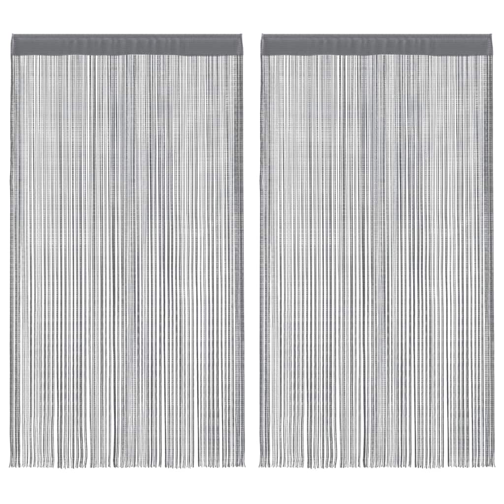 2 db antracit színű zsinóros függöny 140 x 250 cm