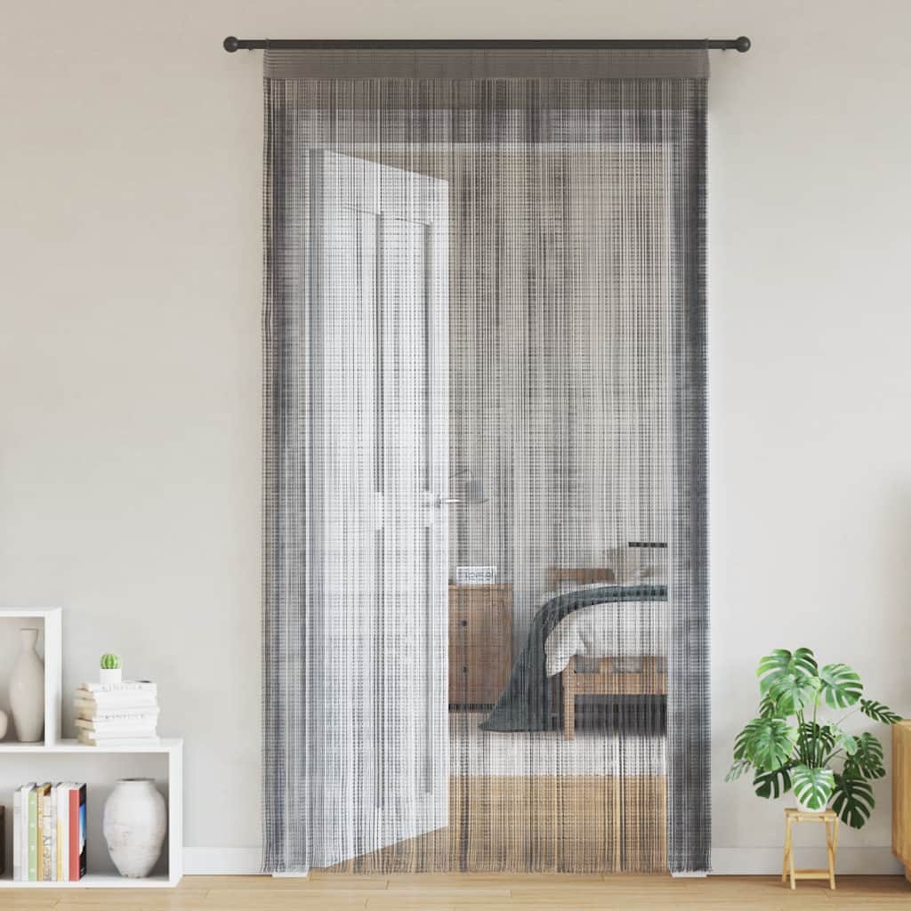 2 db antracit színű zsinóros függöny 140 x 250 cm