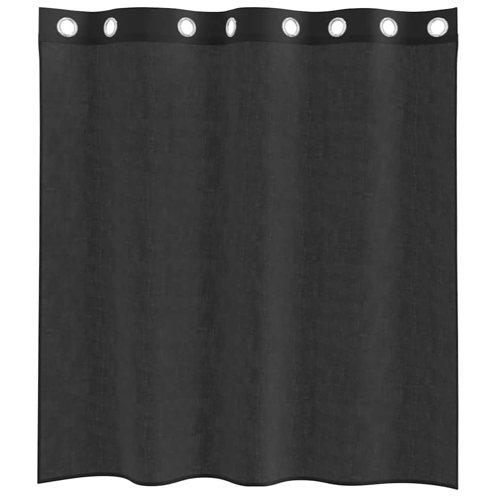2 db fekete fátyolfüggönyök rojtokkal 140x140 cm