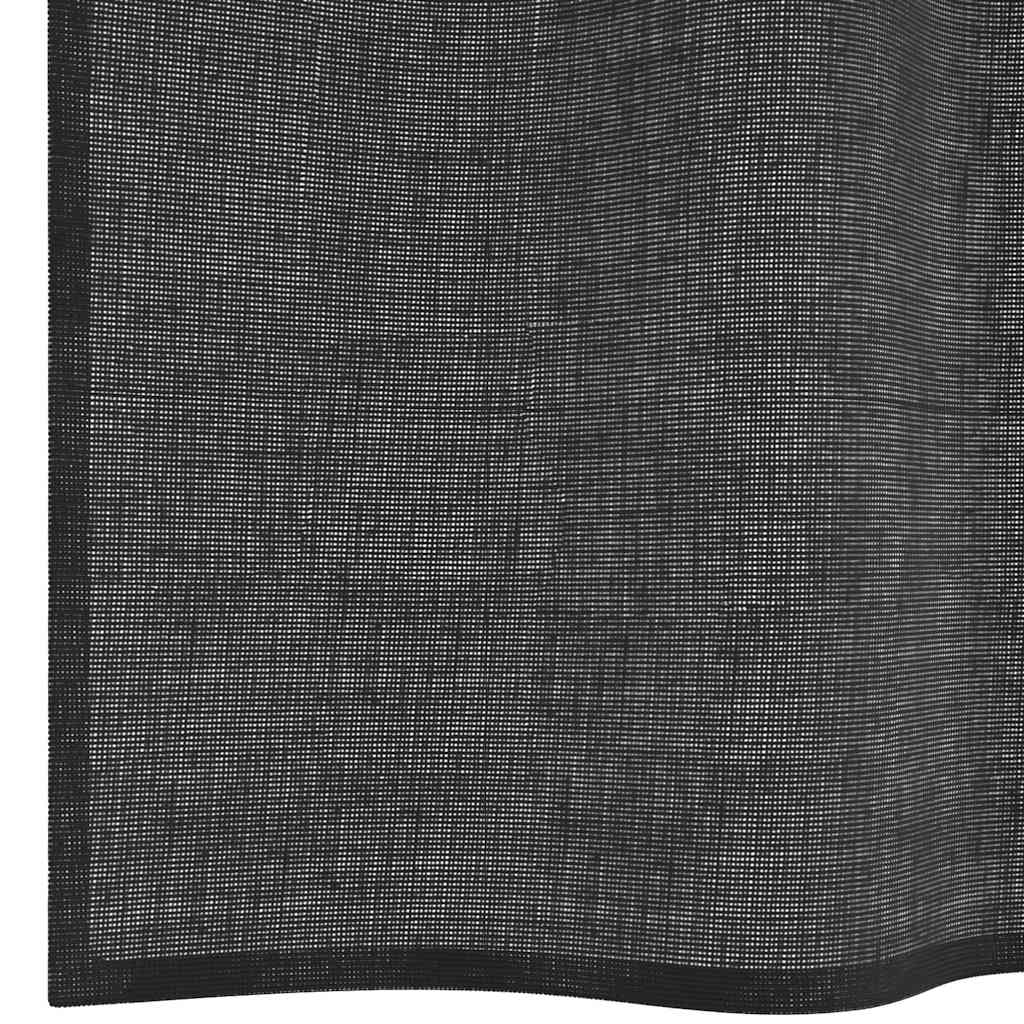 2 db fekete fátyolfüggönyök rojtokkal 140x140 cm