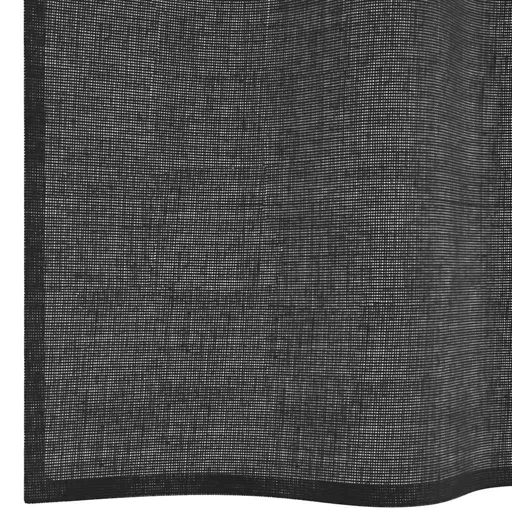 2 db fekete fátyolfüggönyök rojtokkal 140x175 cm