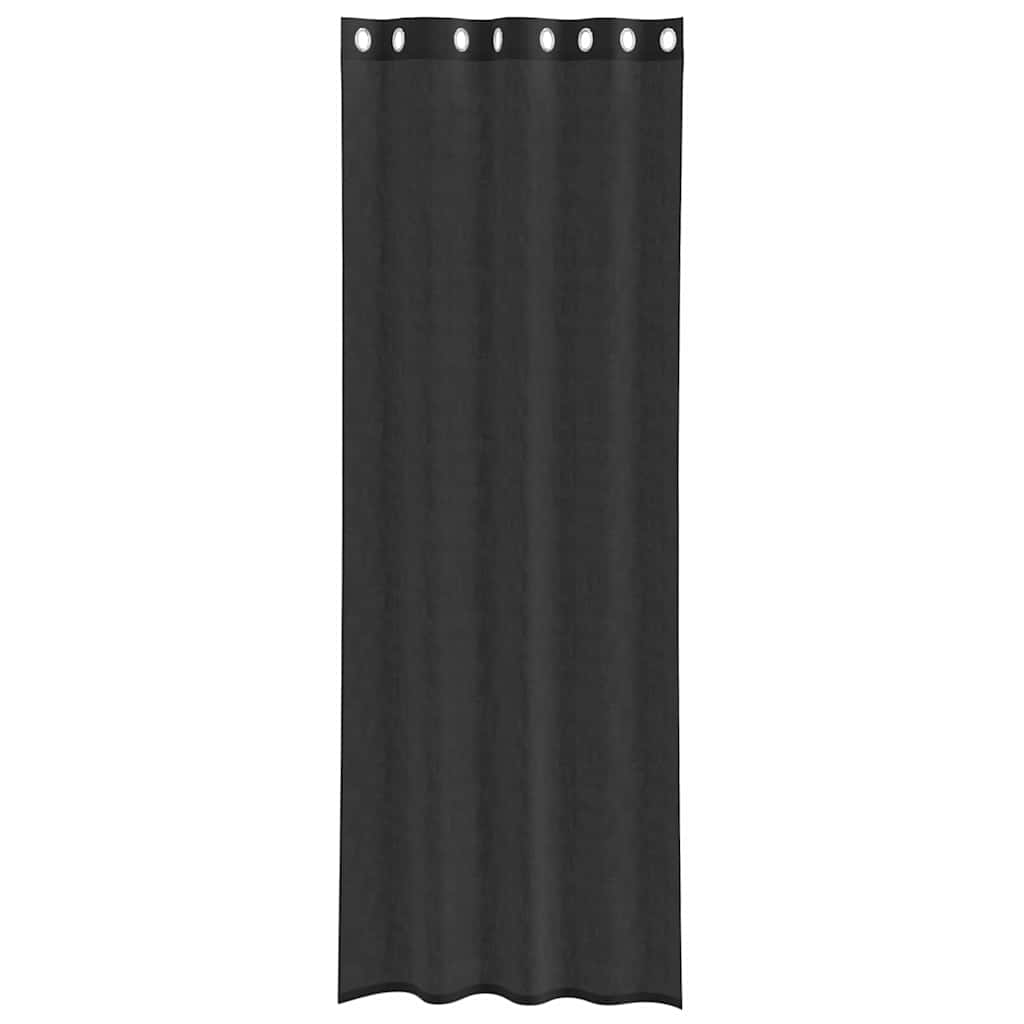 2 db fekete fátyolfüggönyök rojtokkal 140x260 cm
