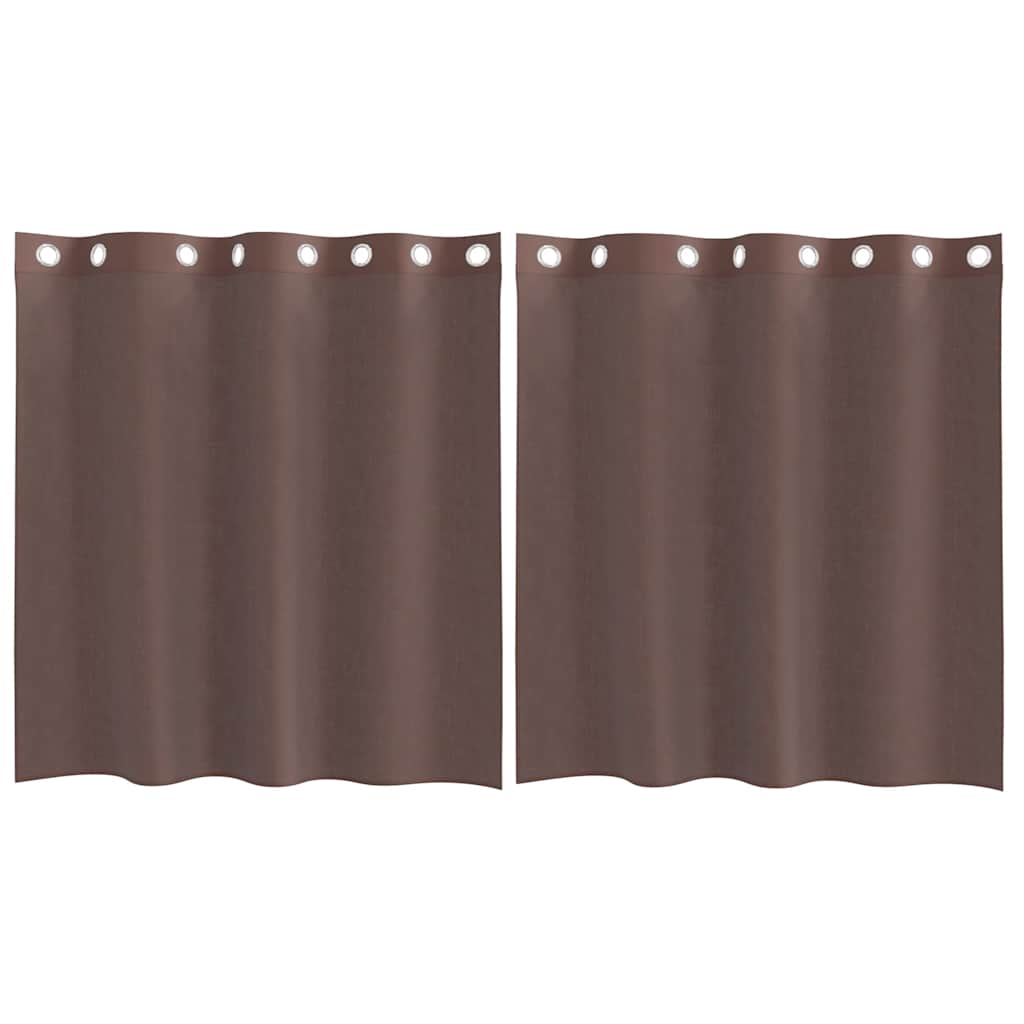 2 db barna fátyolfüggönyök rojtokkal 140x140 cm