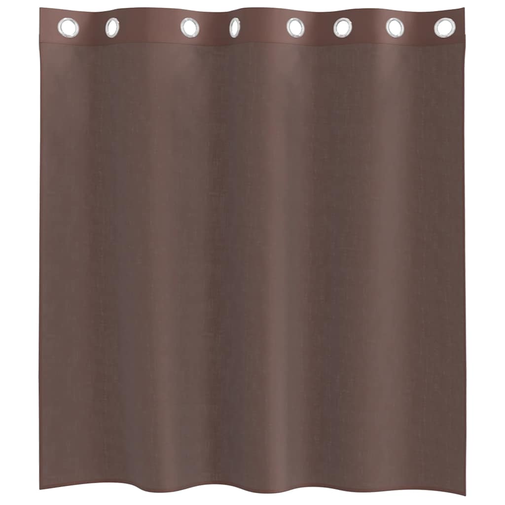 2 db barna fátyolfüggönyök rojtokkal 140x140 cm
