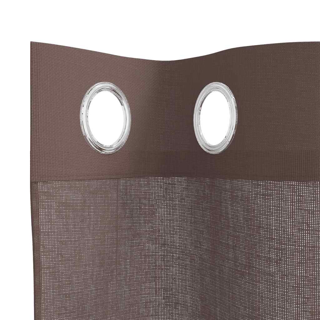 2 db barna fátyolfüggönyök rojtokkal 140x140 cm