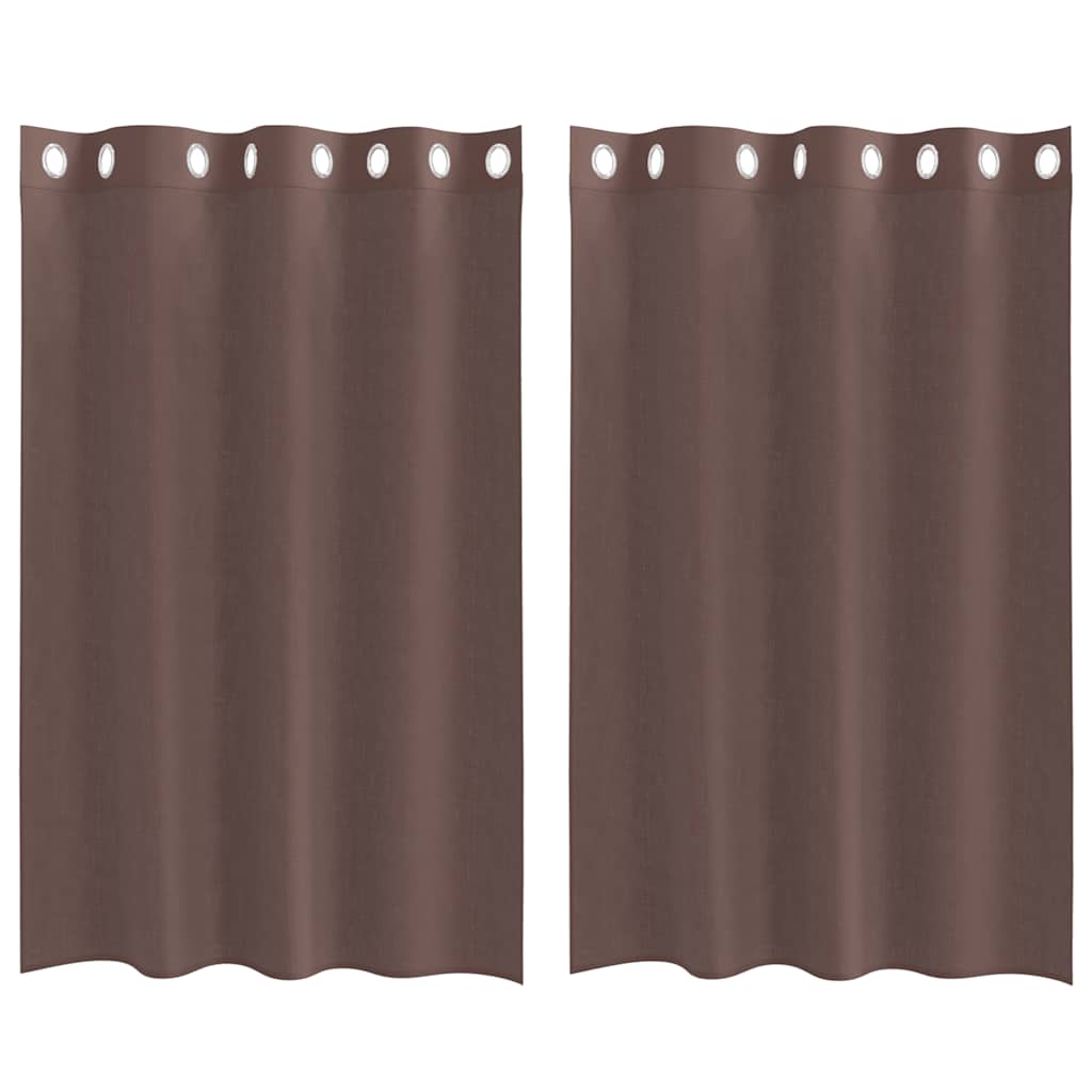 2 db barna fátyolfüggönyök rojtokkal 140x175 cm