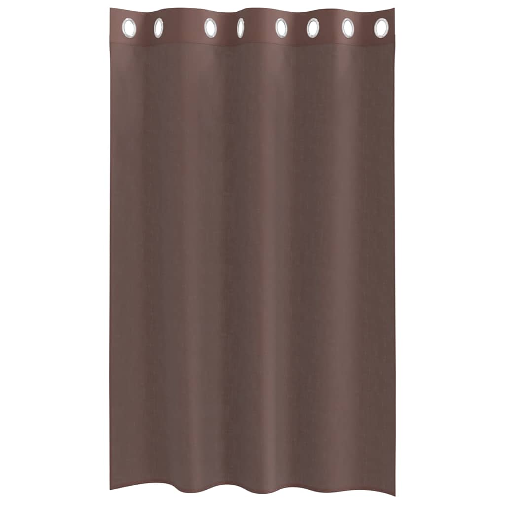 2 db barna fátyolfüggönyök rojtokkal 140x175 cm