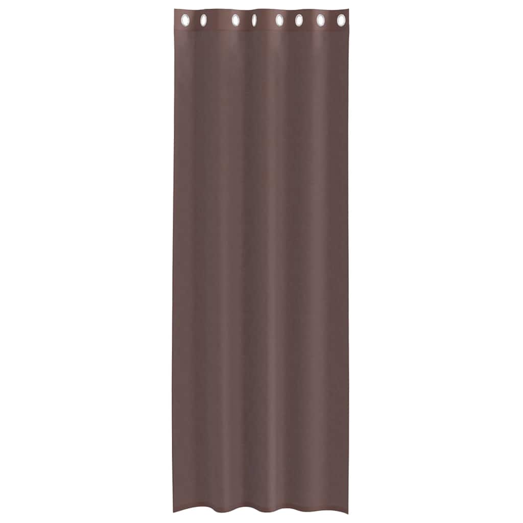 2 db barna fátyolfüggönyök rojtokkal 140x260 cm