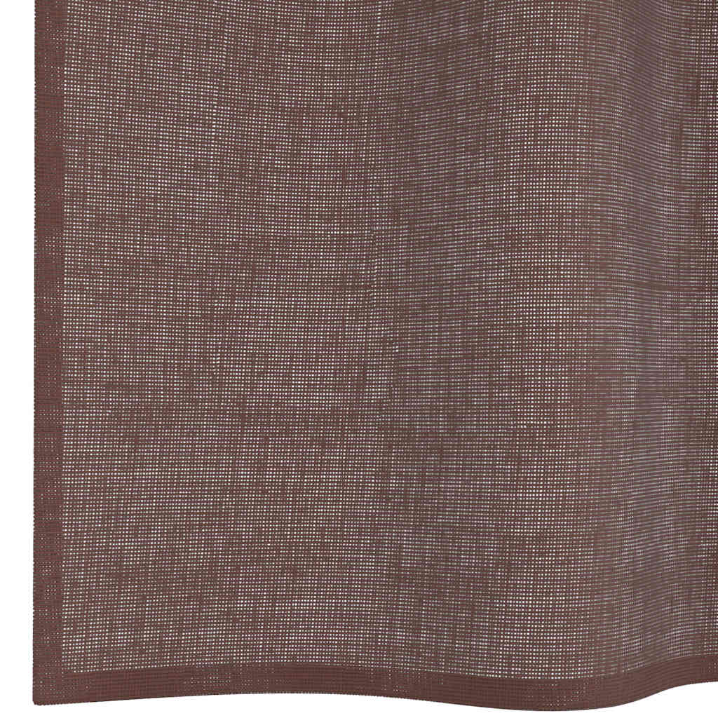 2 db barna fátyolfüggönyök rojtokkal 140x300 cm