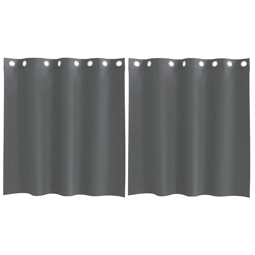 2 db sötétszürke fátyolfüggönyök rojtokkal 140x140 cm