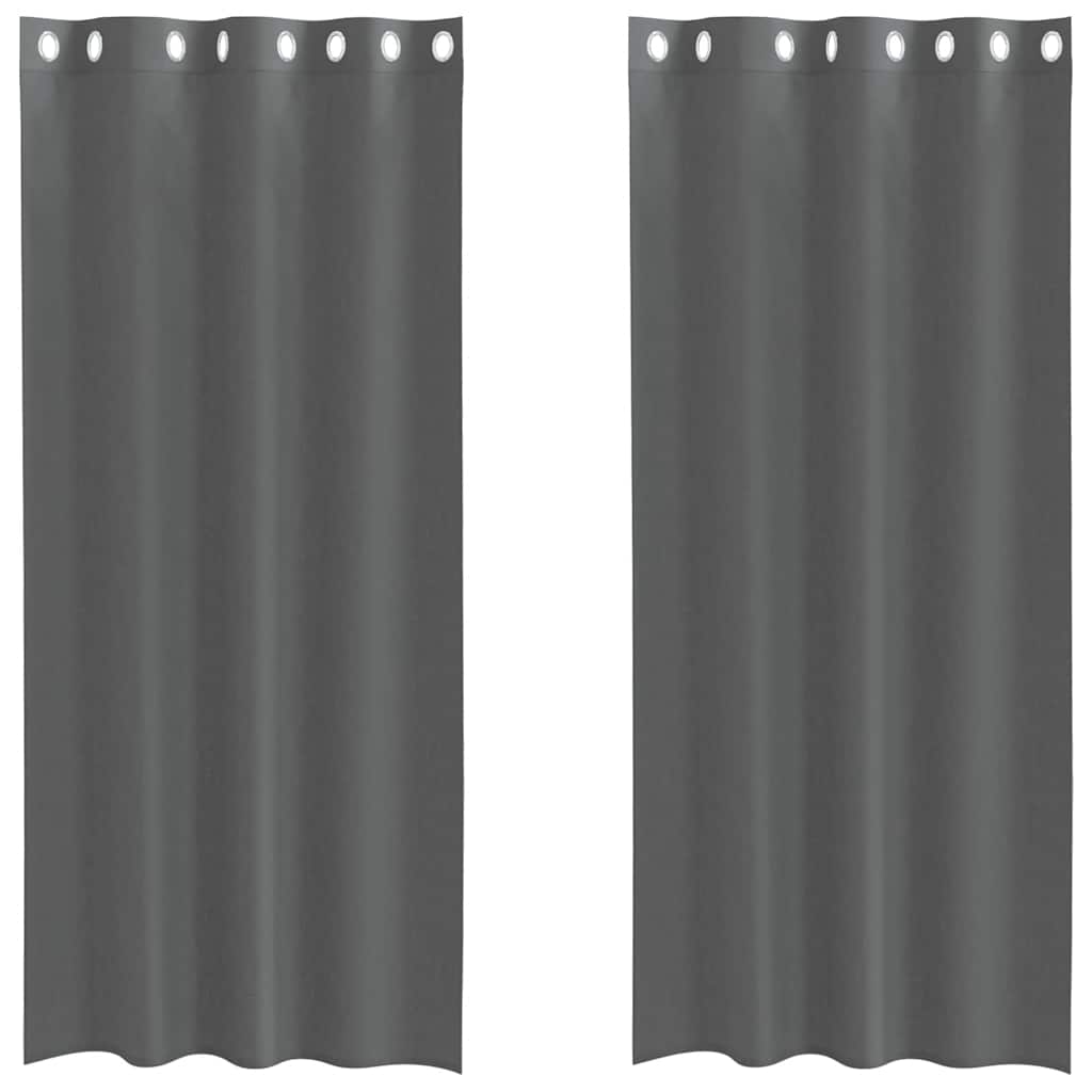 2 db sötétszürke fátyolfüggönyök rojtokkal 140x225 cm