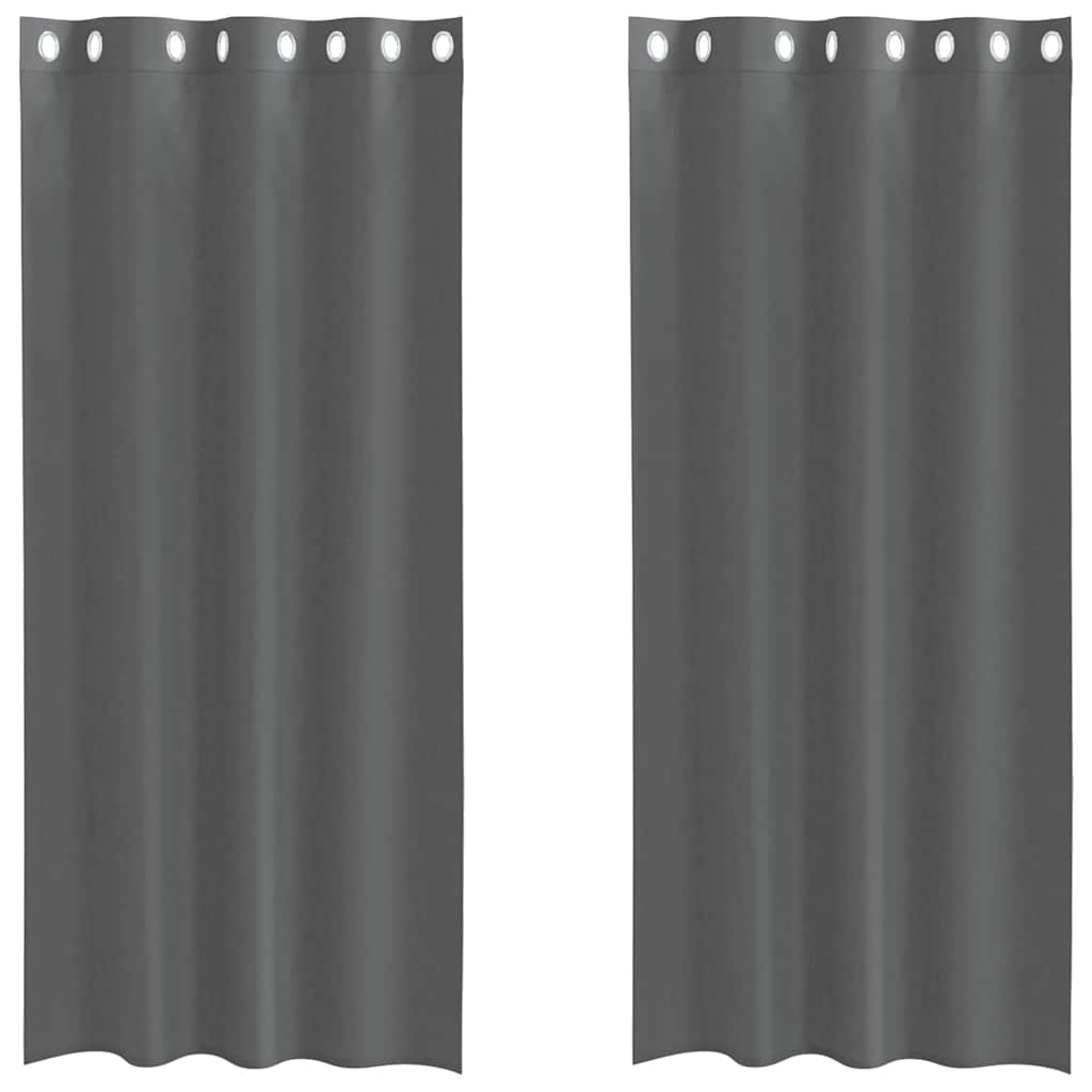2 db sötétszürke fátyolfüggönyök rojtokkal 140x245 cm