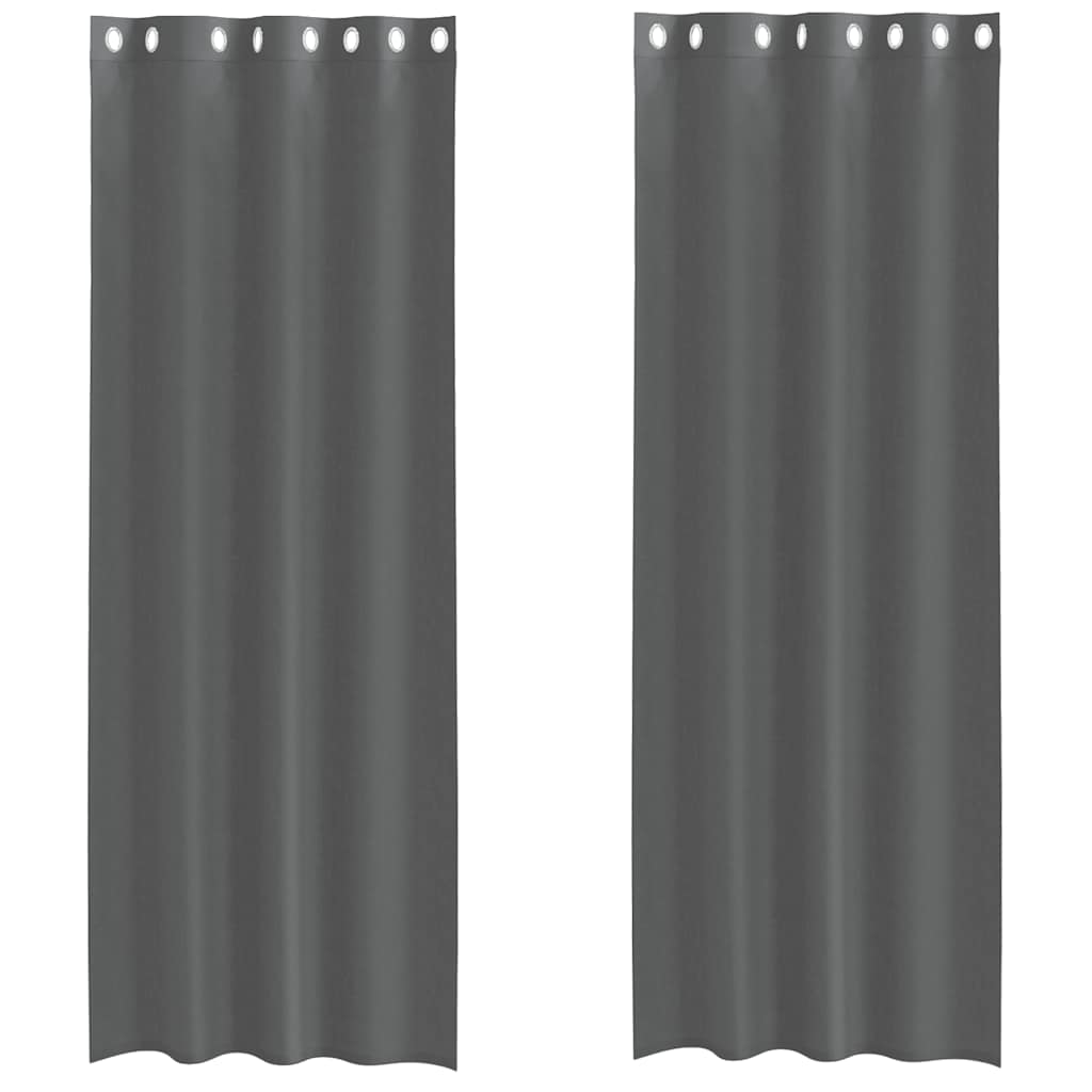 2 db sötétszürke fátyolfüggönyök rojtokkal 140x300 cm