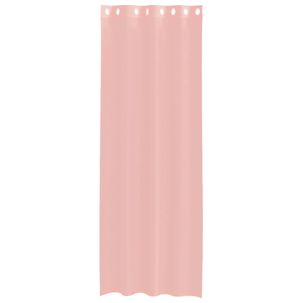 2 db rózsaszín fátyolfüggönyök rojtokkal 140x260 cm