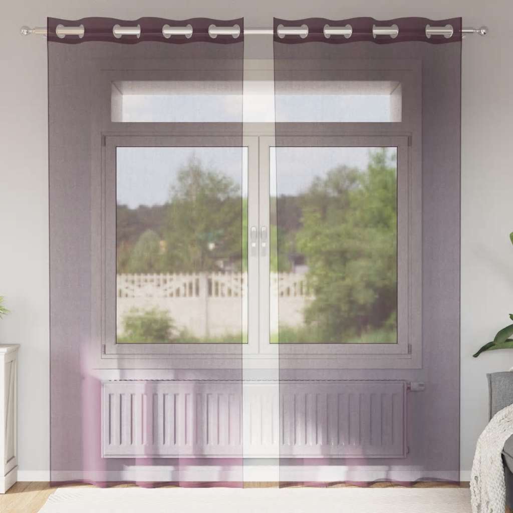 2 db lila fátyolfüggönyök rojtokkal 140x225 cm